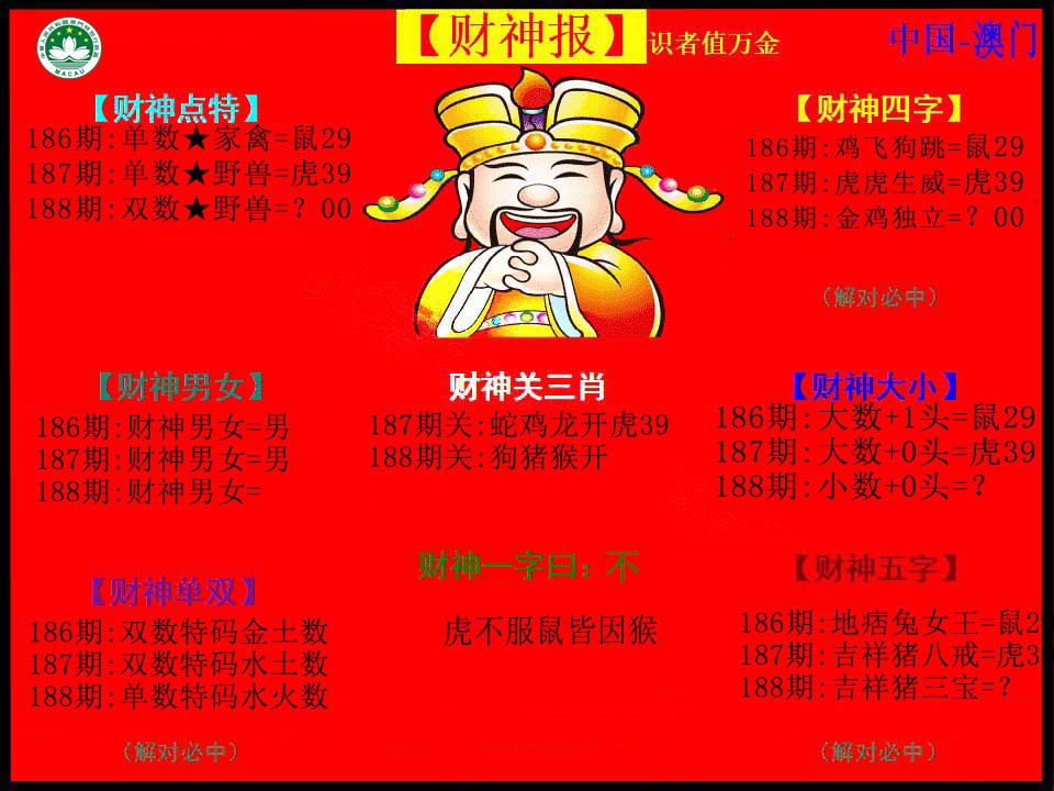 2024188期红财神