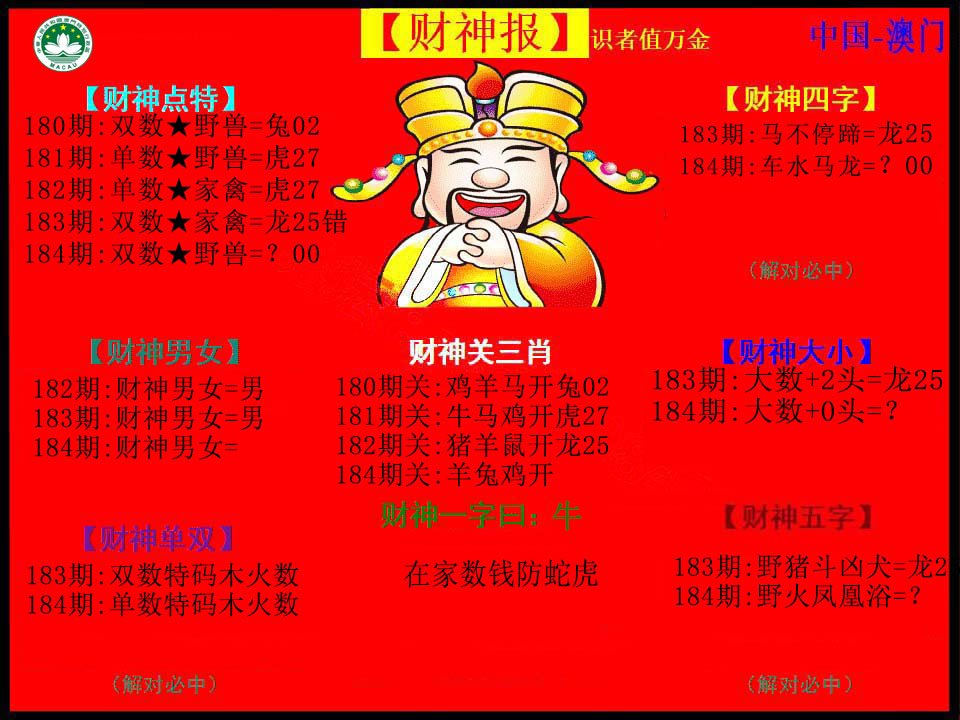 2024184期红财神
