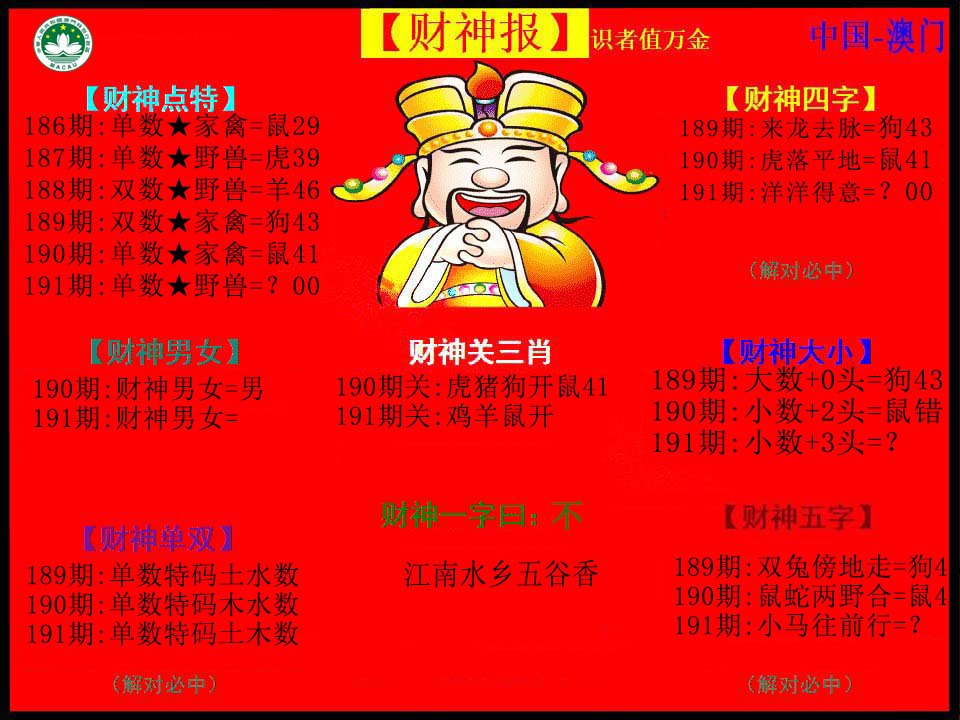 2024191期红财神