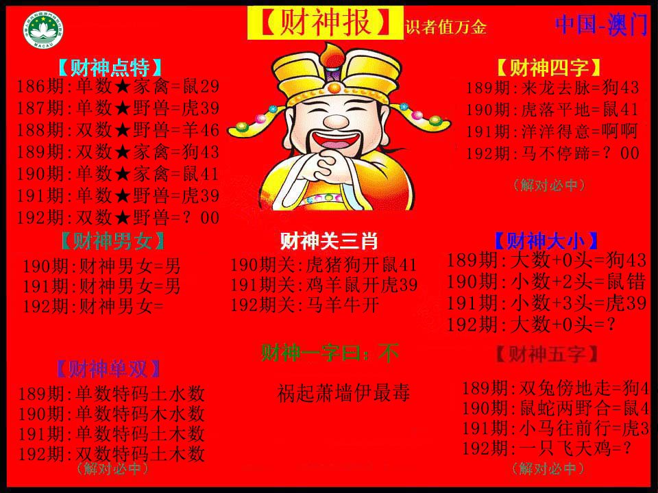 2024192期红财神