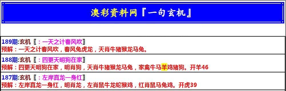 2024189期澳门一句玄机
