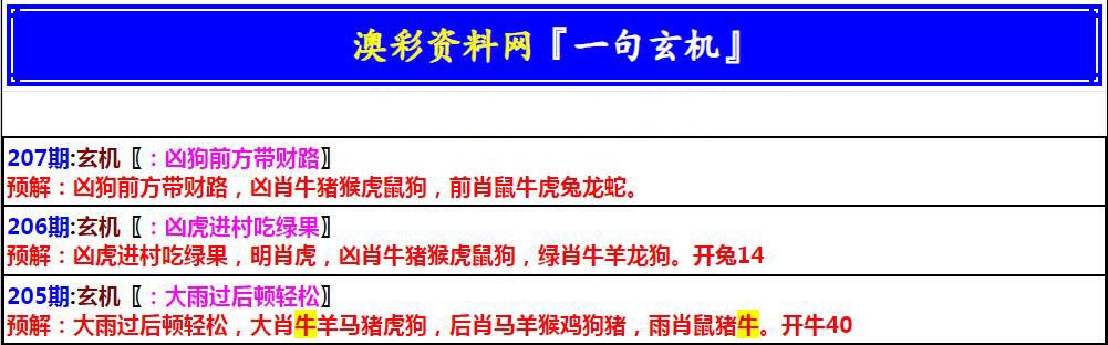 2024207期澳门一句玄机