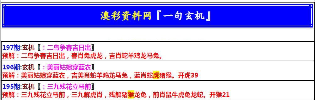 2024197期澳门一句玄机