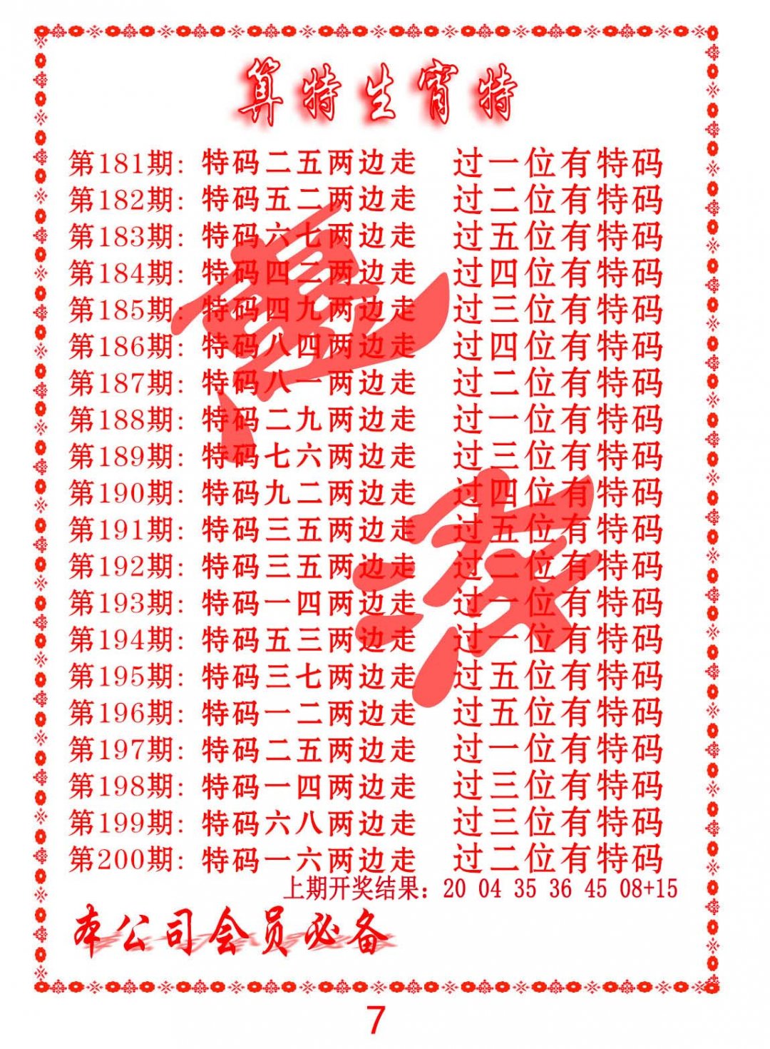 2024200期算特生肖诗