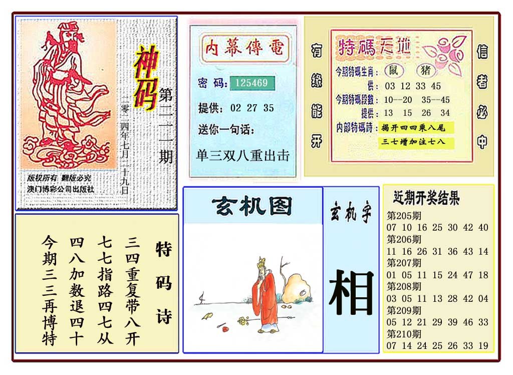 2024211期黄大仙神码