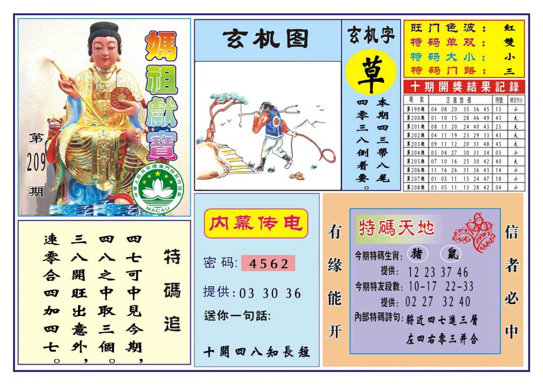 2024209期马祖献宝