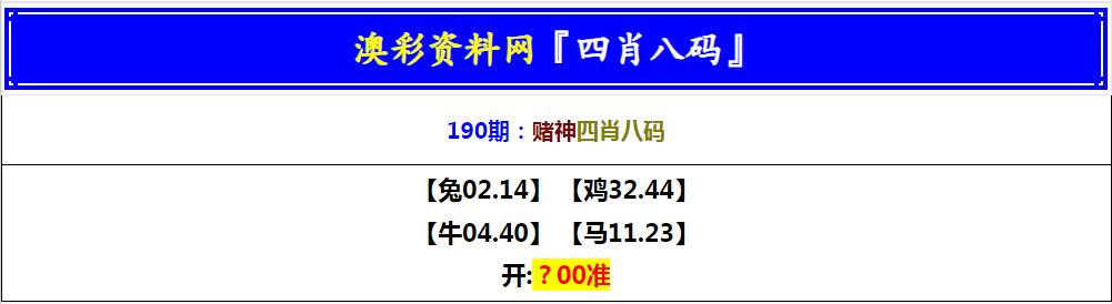 2024190期赌神四肖八码