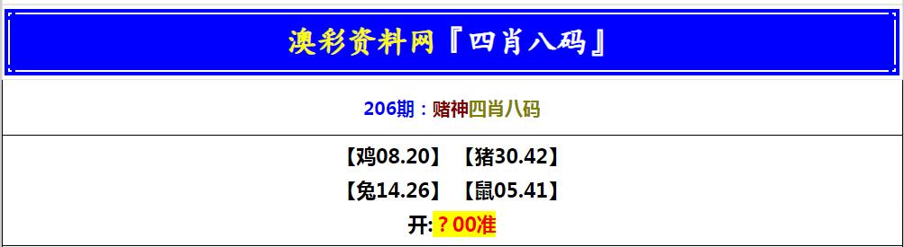 2024206期赌神四肖八码