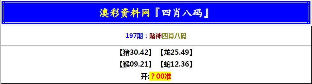 2024197期赌神四肖八码