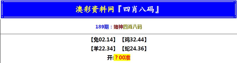 2024189期赌神四肖八码