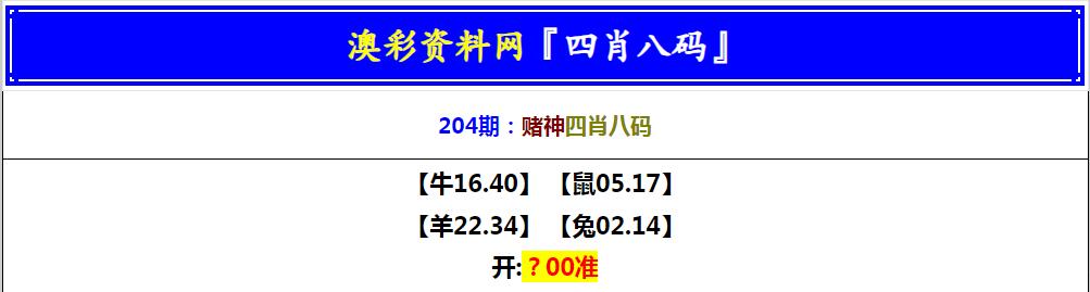 2024204期赌神四肖八码
