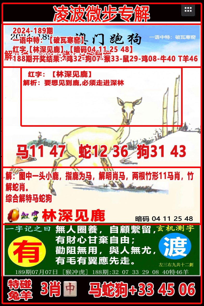 2024189期凌波微步