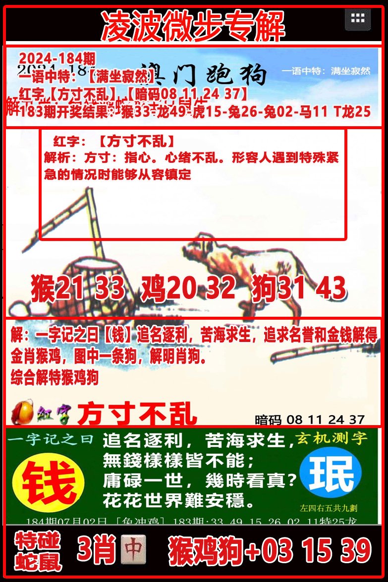 2024184期凌波微步