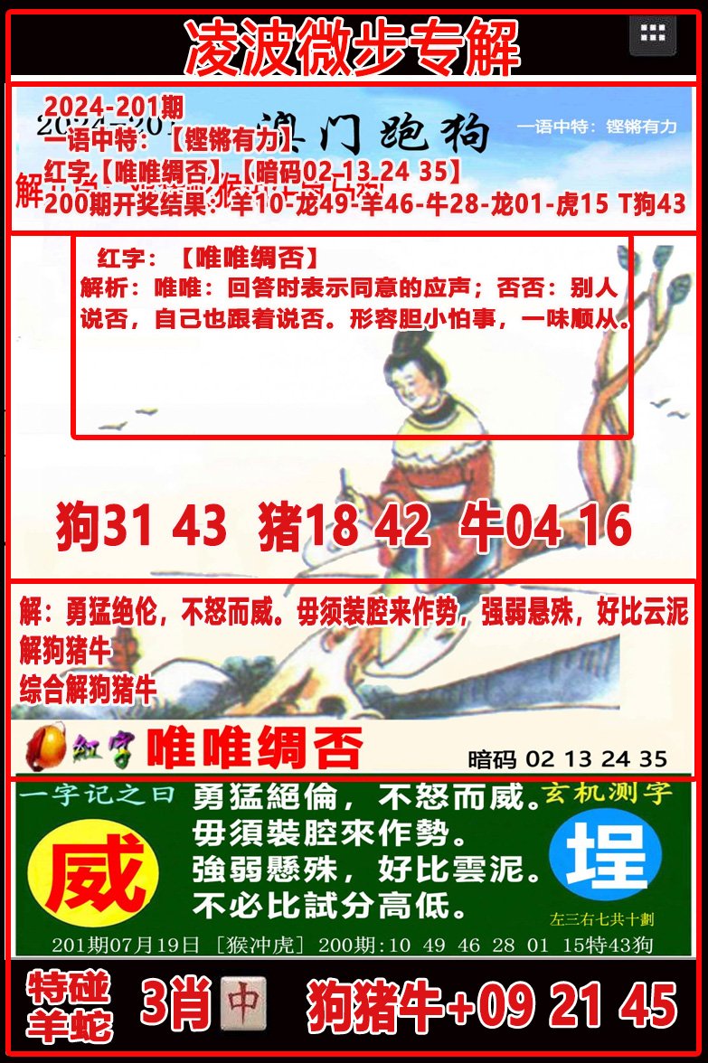 2024201期凌波微步