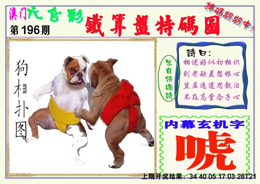 2024196期铁算盘特码图