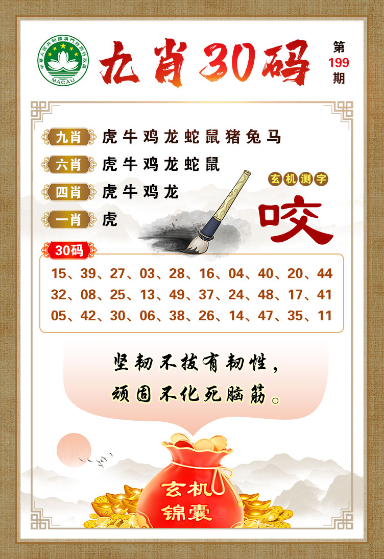 2024199期九肖30码