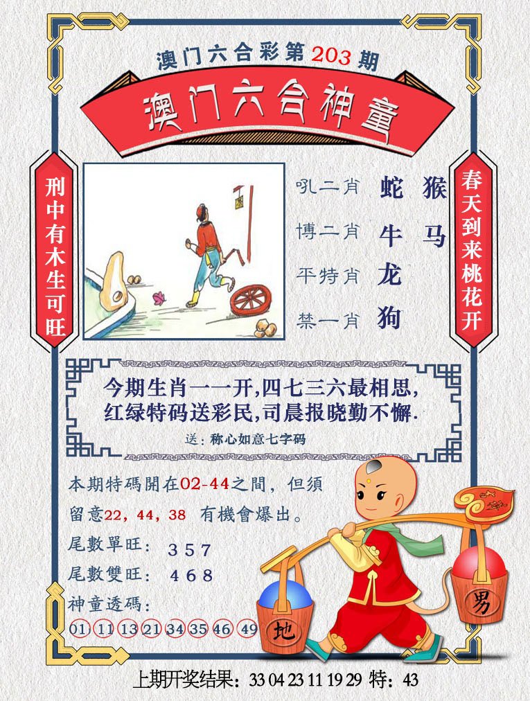 2024203期澳门六合神童