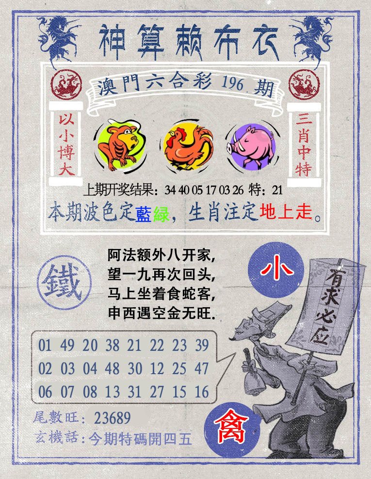 2024196期神算赖布衣
