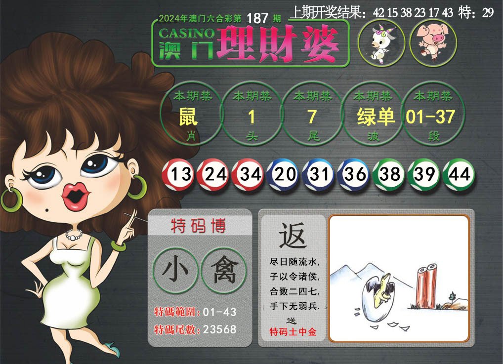 2024187期澳门理财婆