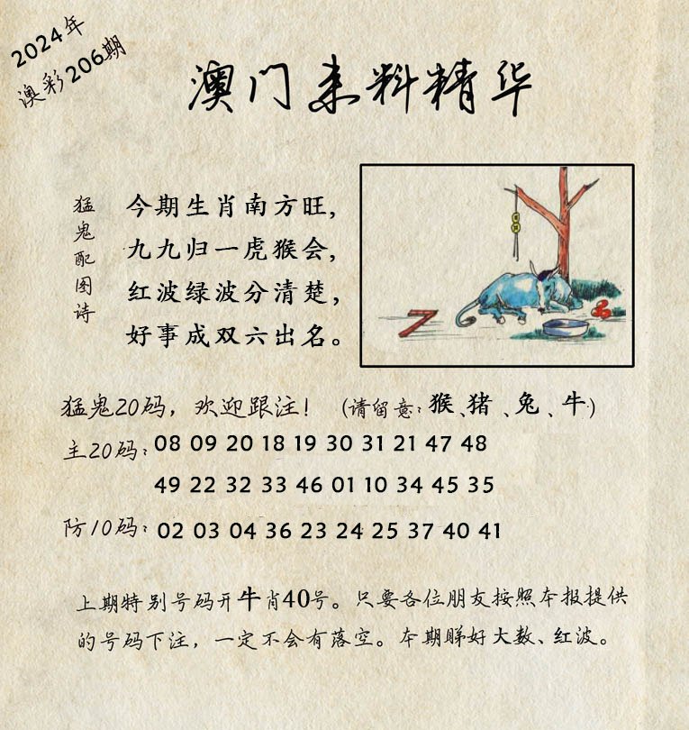 2024206期澳门来料精华