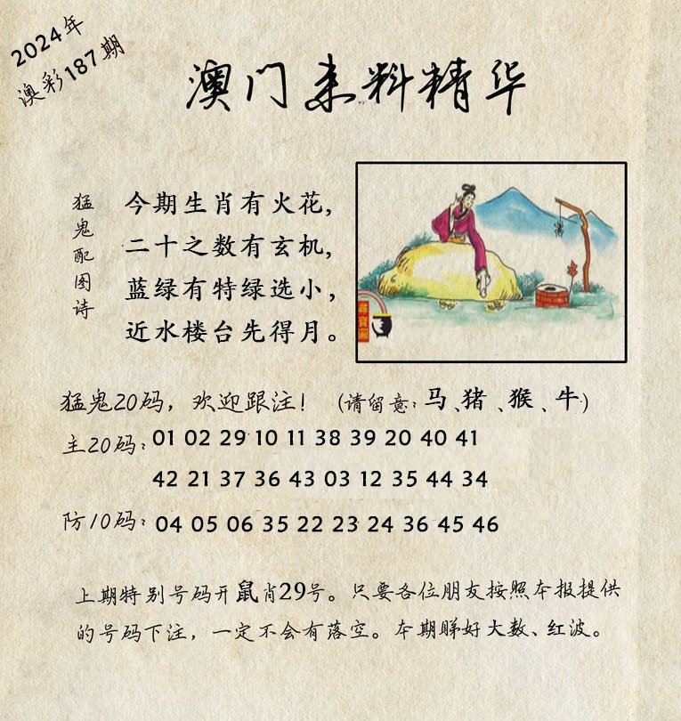 2024187期澳门来料精华