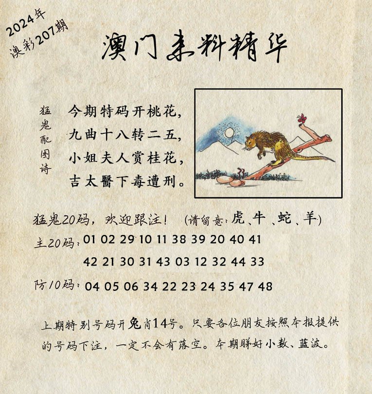 2024207期澳门来料精华