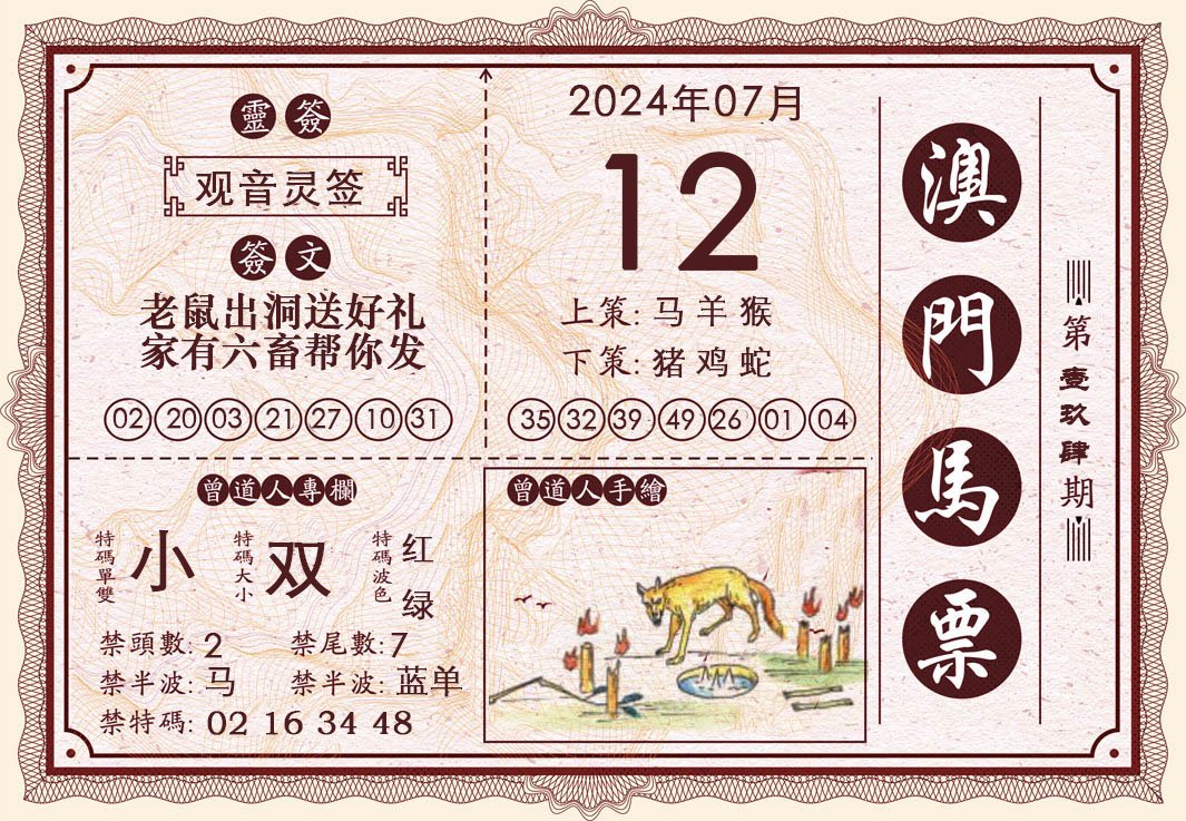 2024194期澳门马票