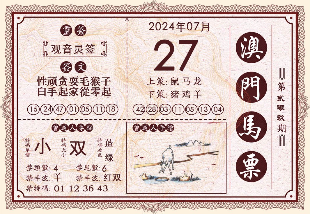 2024209期澳门马票