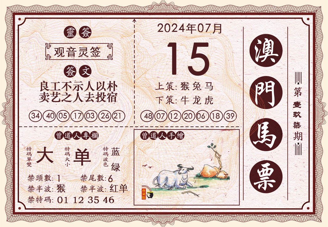 2024197期澳门马票