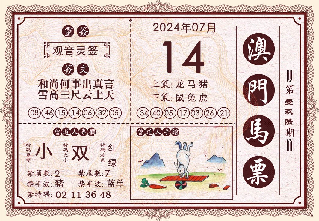 2024196期澳门马票