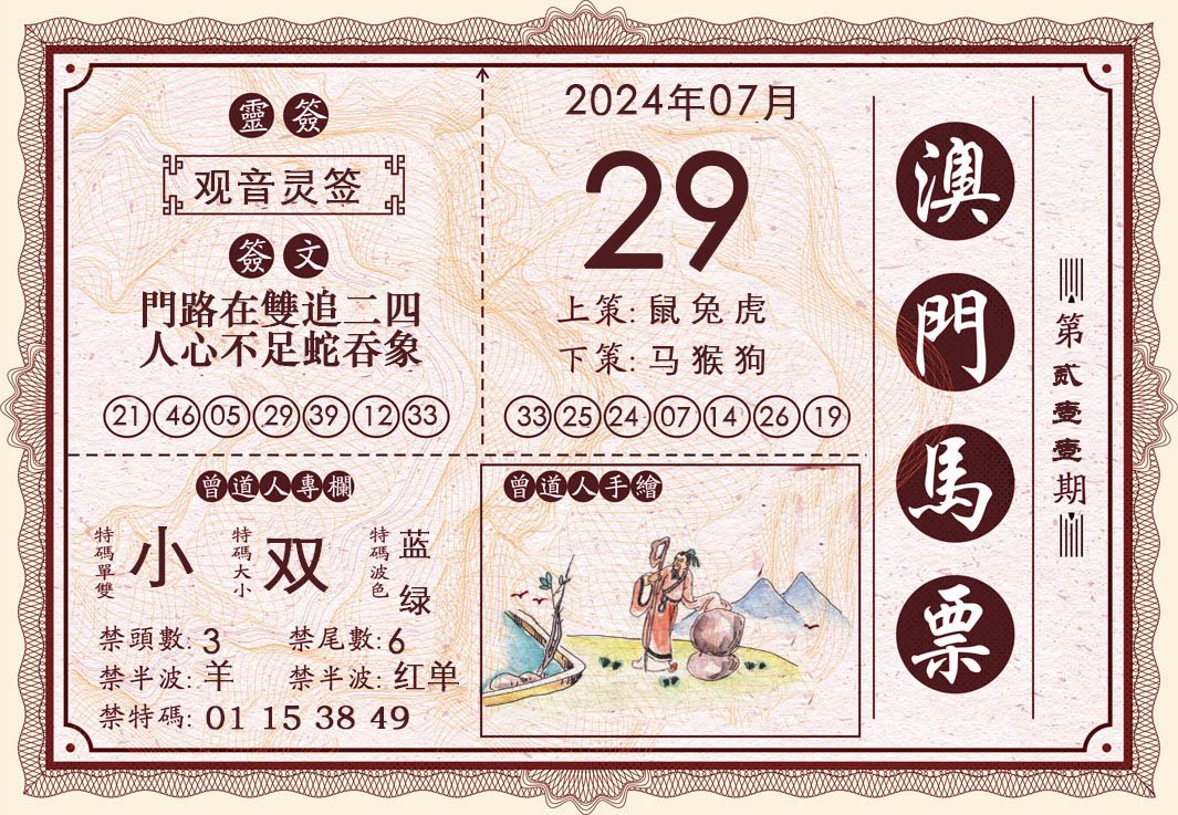 2024211期澳门马票