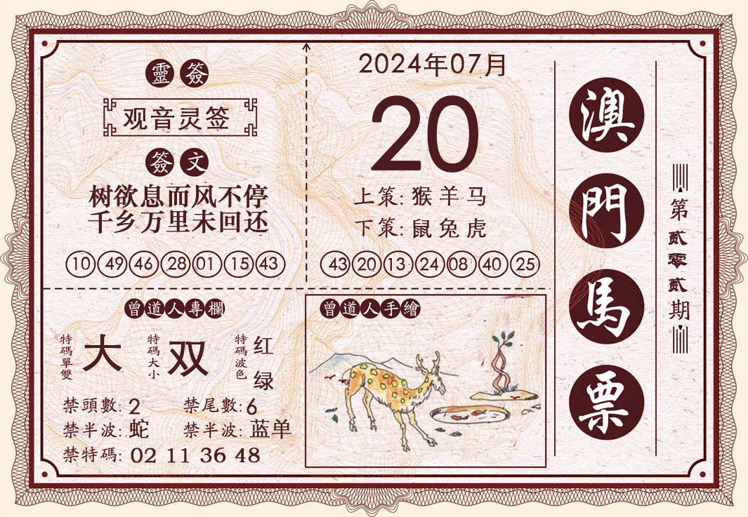 2024202期澳门马票