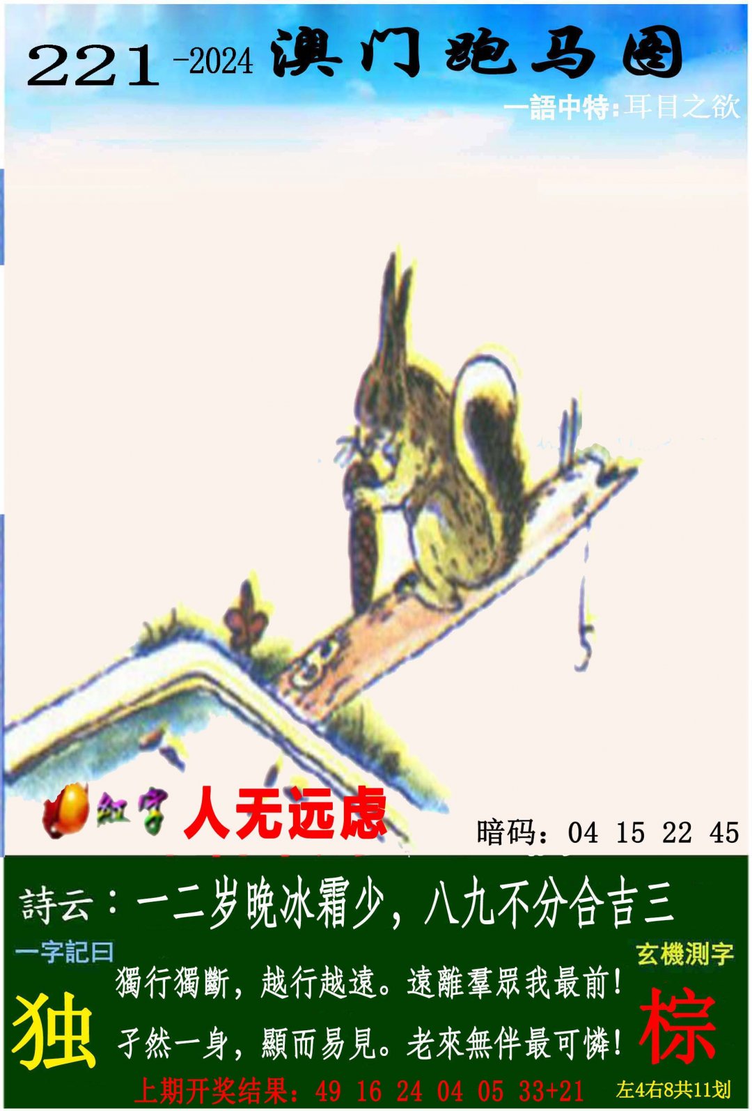 2024221期跑马图