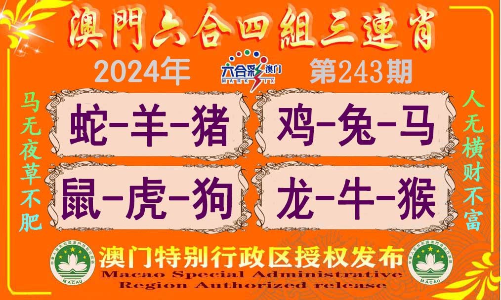2024243期六合四组三连肖