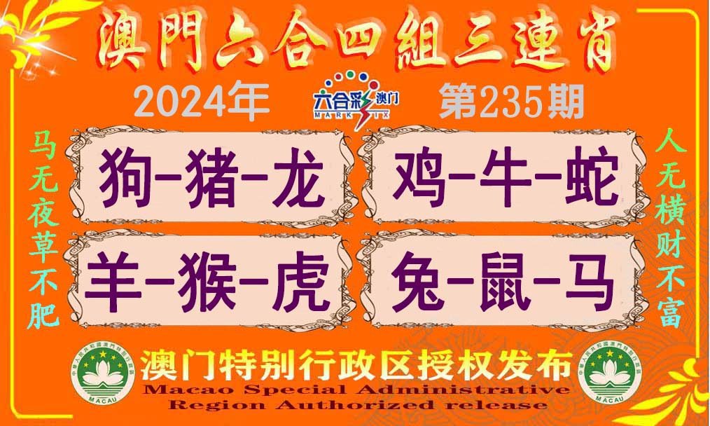 2024235期六合四组三连肖