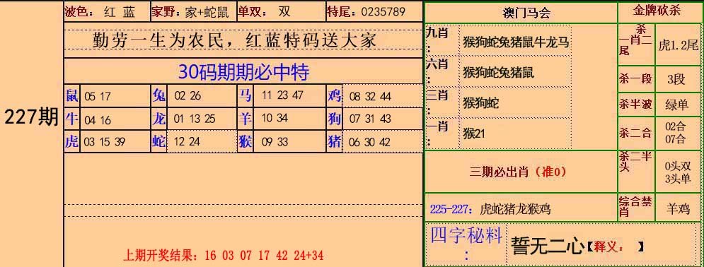 2024227期30码中特