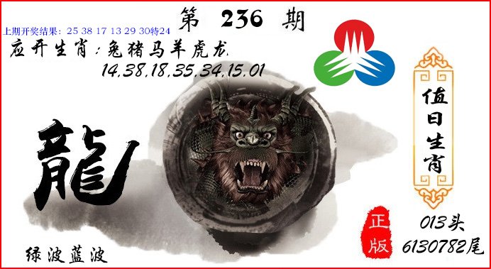 2024236期值日生肖