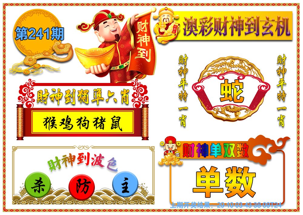 2024241期澳门财神到玄机