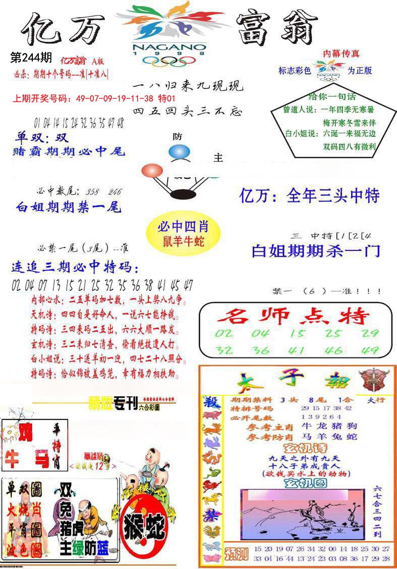 2024244期亿万富翁A