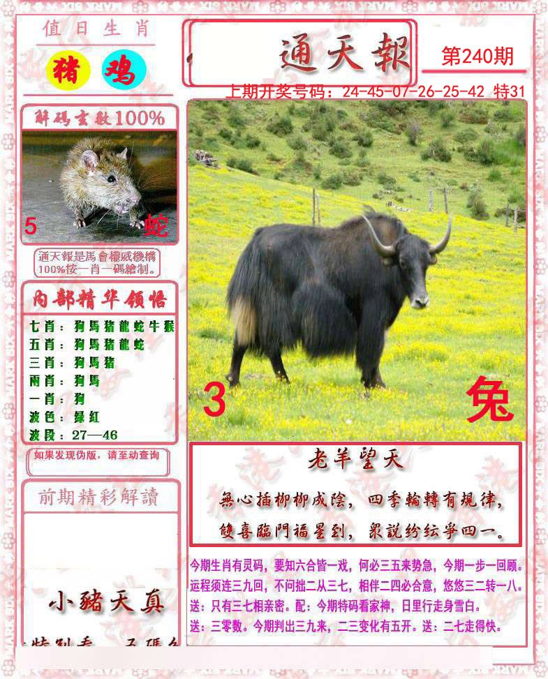 2024240期马经通天报