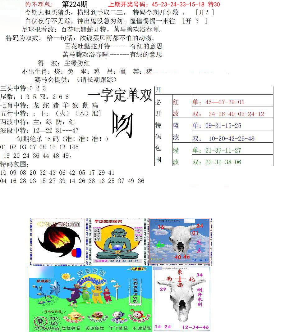 2024224期狗不理特码报