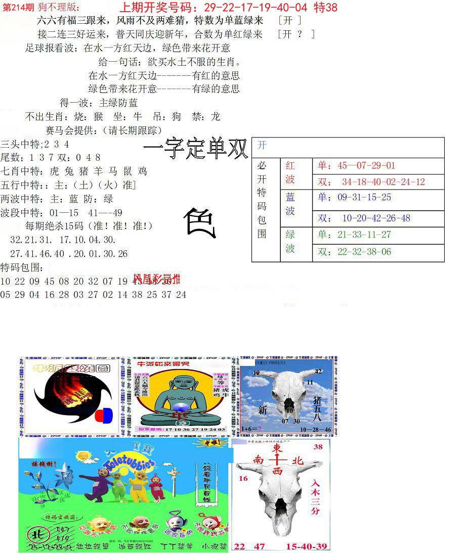 2024214期狗不理特码报