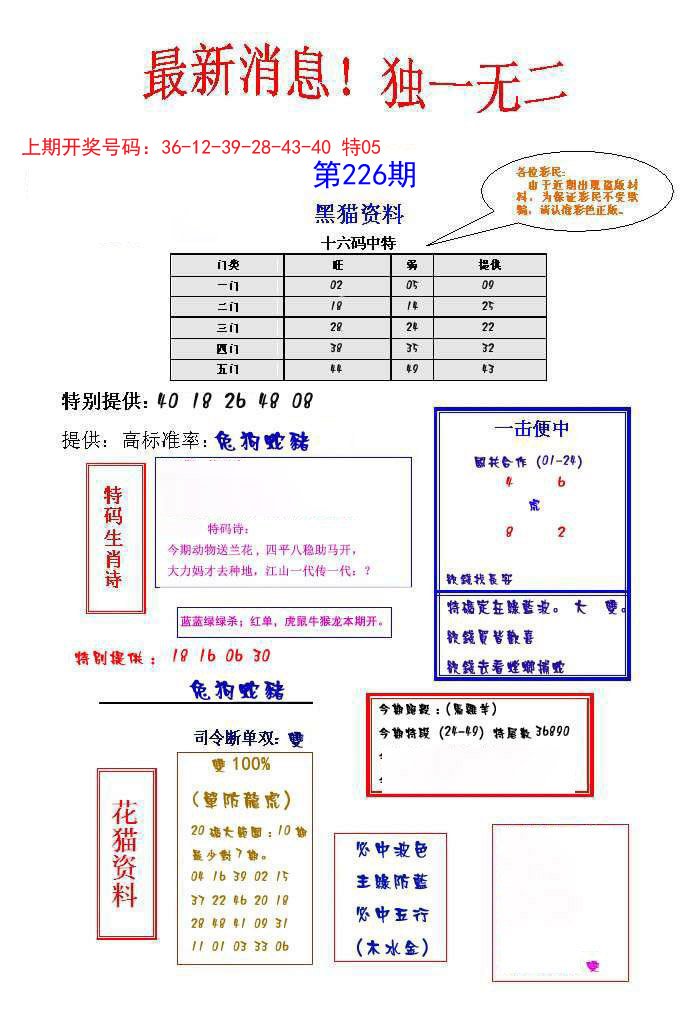 2024226期独一无二