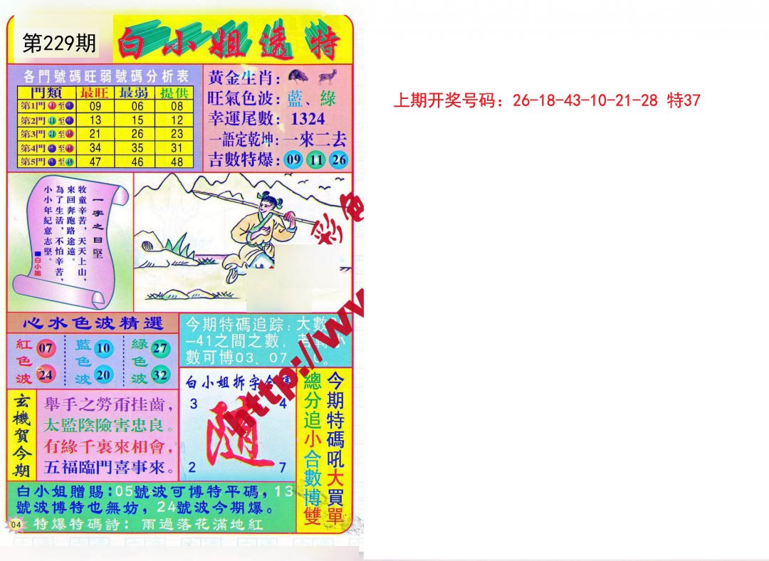 2024229期白小姐透特