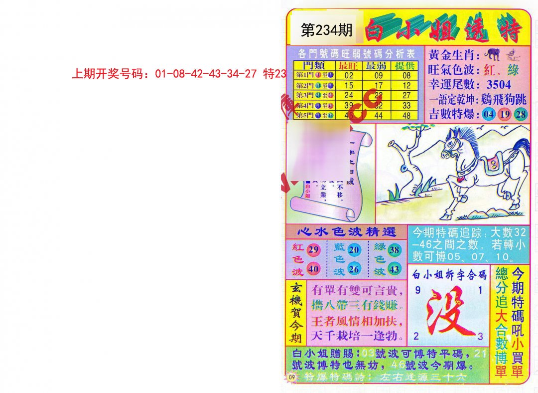 2024234期白小姐透特