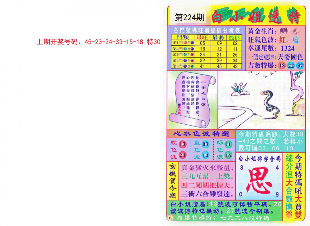 2024224期白小姐透特
