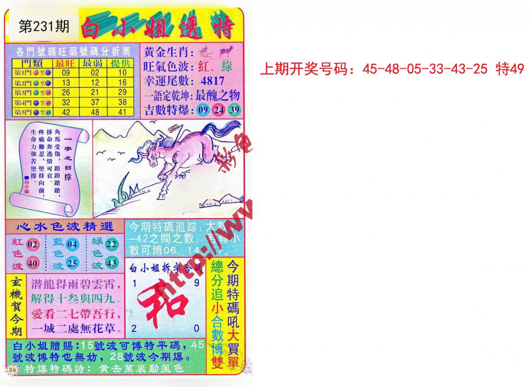 2024231期白小姐透特
