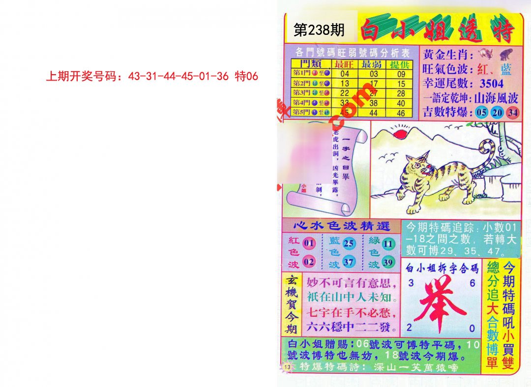 2024238期白小姐透特