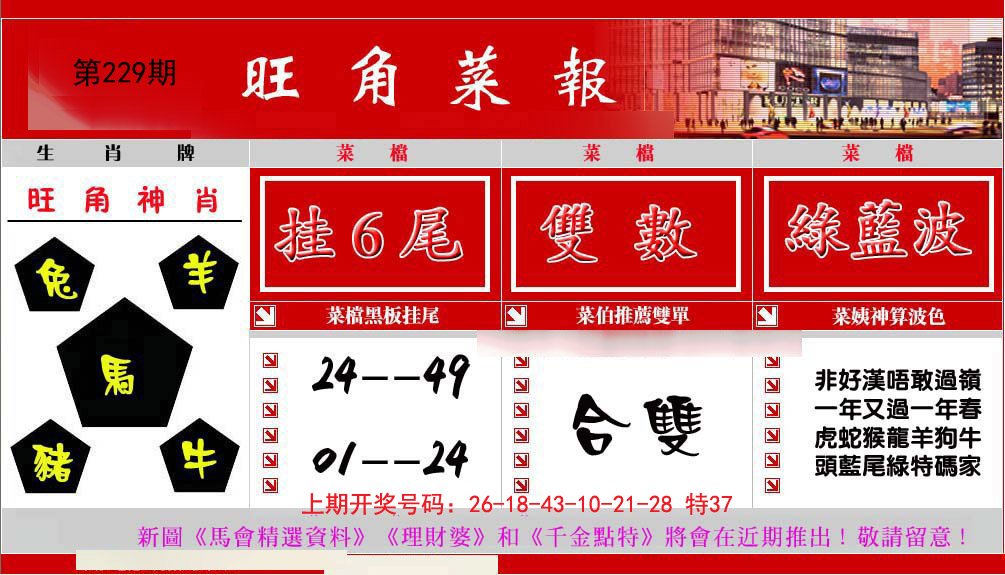 2024229期旺角菜报