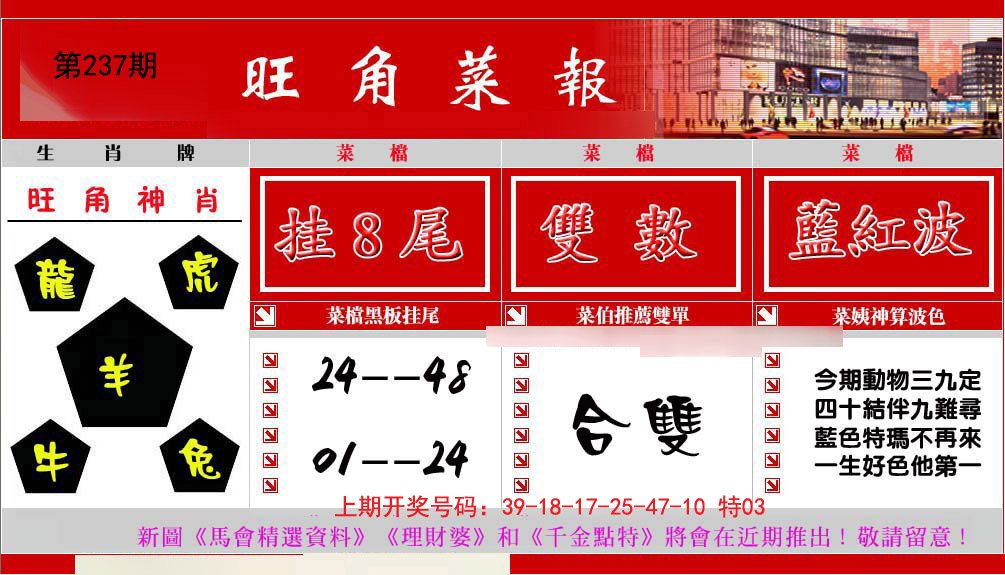 2024237期旺角菜报
